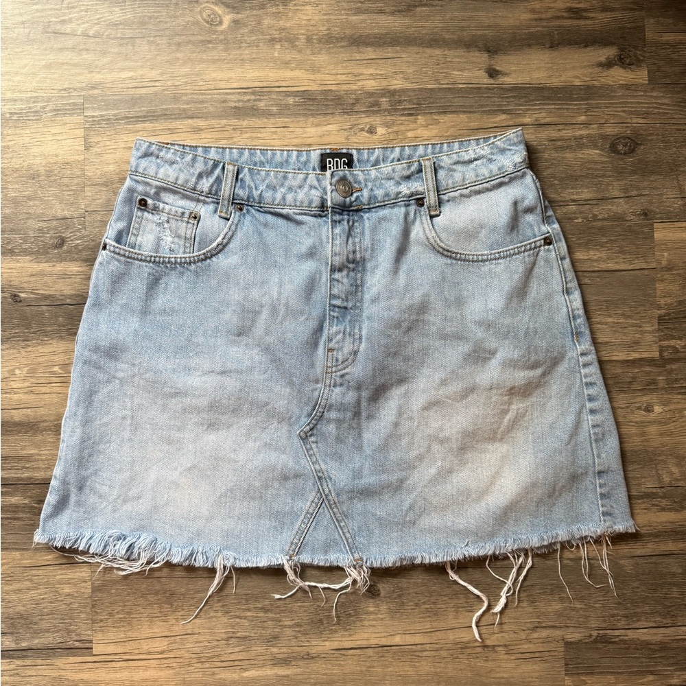 BDG Light Blue Denim Mini Skirt